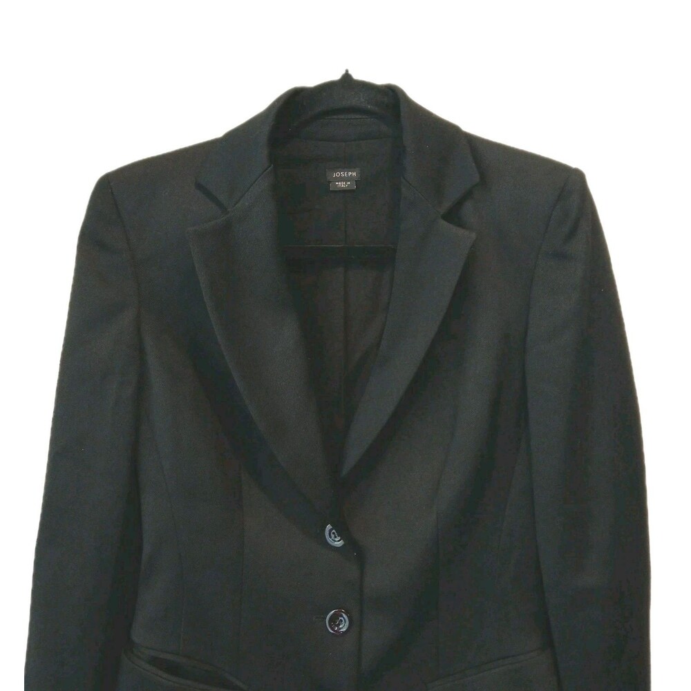Joseph Black Wool Blazer Women's Size 40 FR (US 8) Tailored Career Jacket - Picture 3 of 16